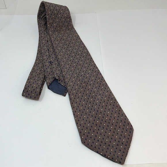 Chanel Vintage Silk Tie Taupe Blue Cream - Picture 2 of 7